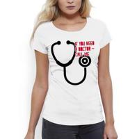 Трикотажная женская футболка. If you need a doctor - call me.