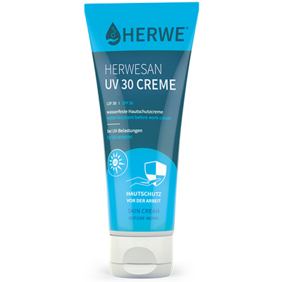 Крем для защиты кожи лица и рук от воздействия УФ излучений Herwesan UV 30 creme, туба 100 мл. фото, изображение, баннер