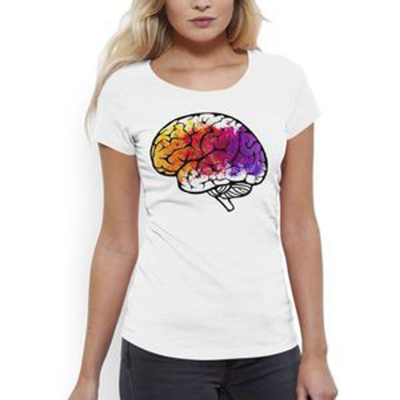 Трикотажная женская футболка. Мозг. фото, изображение, баннер